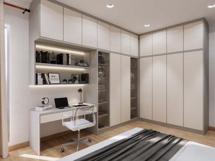Study Room Meets Storage: Wardrobe With Study Table Designs